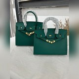鉑金 .25cm 30cm（絲絨綠） epsom｜手掌紋  牛皮