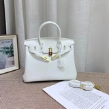 鉑金包 經典不過時 長期暢銷款 荔枝紋頭層牛皮  尺寸：20cm 25cm 3