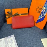 hermès 原版手掌紋牛皮愛馬仕法國原産 男女通用錢夾12個卡位，兩個大鈔