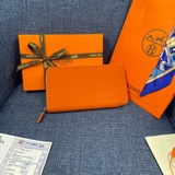 hermès 原版荔枝紋牛皮愛馬仕法國原産 男女通用錢夾12個卡位，兩個大鈔
