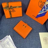 【hermes 原版】女士新款純色皮革内拉鍊口袋豎款錢包 專櫃對版複刻，原廠