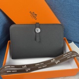 hermes  dogon duo 可拆分錢包型號：533荔枝紋togo小牛