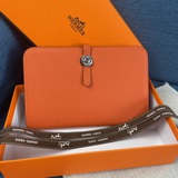 hermes  dogon duo 可拆分錢包型號：533荔枝紋togo小牛