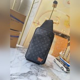 新款m46344黑花avenue 單肩包damier graphite帆布面料的