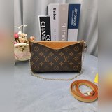 M41638  PALLS CLUTH手袋  Monogram帆布搭配柔軟粒面皮
