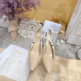織布款 Dior春夏經典爆款系列……【蝴蝶結織帶後空高跟單鞋】Dior~ j