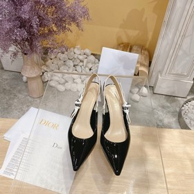 漆皮款Dior春夏經典爆款系列……【蝴蝶結織帶後空高跟單鞋】Dior~ ja