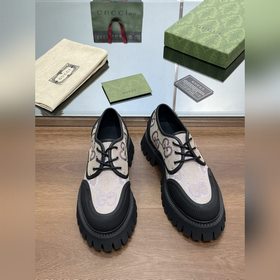 Gucci厚底【粉色】GG系帶情侶鞋 原版定制1：1複刻代購級最高版本可與GZ