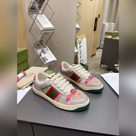 GUCCI一Screener情侶款做舊小髒鞋複古學院風款式與融入懷舊運動服風格