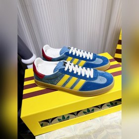 男Gucci & Adidas古馳·阿迪三葉草聯名款德訓鞋 意大利時裝周走秀爆款
