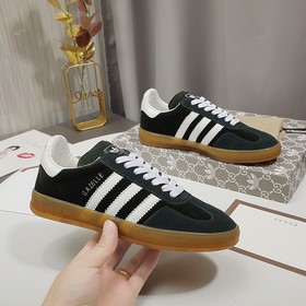 頂級版本 Adidas/GUCCI三葉草/古馳跨界聯名款 德訓鞋 情侶款 休閑