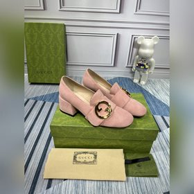 [慶祝]上新[煙花]GUCCI 官網經典新款秋冬系列高跟單鞋！頂級版本...淺
