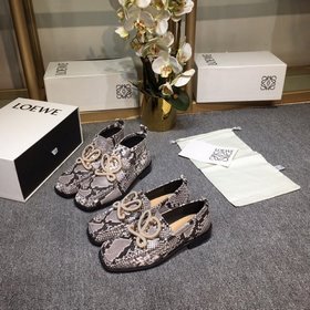 跟高2.5cm LOEWE 羅意威 2023最新款走秀方頭高幫樂福鞋、 20