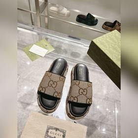 古奇Gucci 23最新（高版本）限量厚底拖鞋 頂級品質發售 購入正品開發