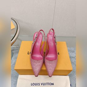 燙鑽 頂級版本 LV2023 早春新款鍊條高跟鞋本款 Sparkle 露跟高跟