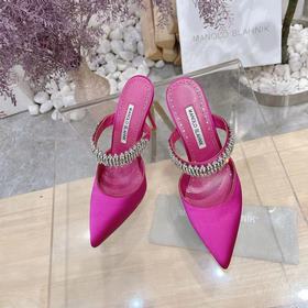 MANOLO BLAHNIK 9cm高跟款LUTARA”施華洛世奇水晶絲綢緞面穆