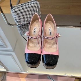 MiuMiu 新一季漆皮6.5cm瑪麗珍高跟鞋｜頂級代購級别品質「銀色」材質