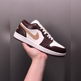 Air Jordan 1 Low AJ1 喬1白咖色 低幫文化休閑闆鞋 DC07