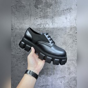 男士2023新款prada普拉達三角形琺琅logo标，圓頭樂福得比鞋，原版一比