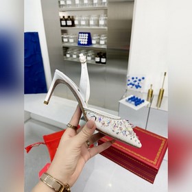 Rene Caovilla芮妮·喬薇拉RC優雅的白色調 FORZEN高跟鞋，浪