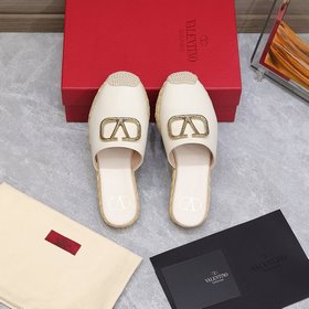 原版複制 Valentino/華倫天奴漁夫鞋 麻繩底拖鞋 2023最新金屬log