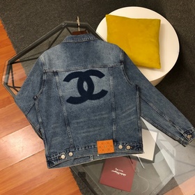 Chanel小香奈兒2023新款刺繡字母牛仔外套高版本高品質 原版面料網紅明星