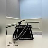 FENDI  eekaboo中號 撞色縫線中號小貓包标志性 eekaboo
