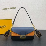 配盒子 FENDI Baguette 拼色法棍包 翻蓋斜挎單肩包，多色牛皮拼