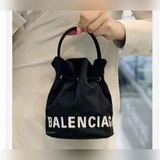 BALENCIAGA 春夏新款 NAVY CABAS 水桶包 進口耐磨棉質帆布巴