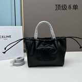 CELINE｜小號光滑牛皮革抽繩包最新MINI CUIR CABAS早春新品「