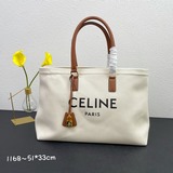 Celine 原版帆布材質沙灘包 tote 購物袋 出貨 原版五金 帆布配棕色