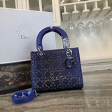 Lady Di@r 五格 燙鑽 緞面鑲鑽戴包 絲綢在不同角度燈光下閃現不同色彩，