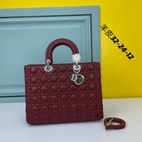 羊皮  Dior Lady  戴七格蓋頭款/Lady Dior手袋， 32cm