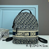 (刺繡款)大號升級版刺繡背包Dior 2023 早春新款Oblique 帆布和黑