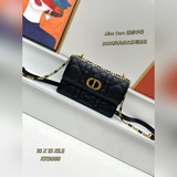 # KK0069#MISS CARO 迷你手袋黑色羊皮革超大藤格紋這