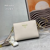 原版高品質 ～～Prada專櫃2128Saffiano皮革 粗紋牛皮+平紋，配雙