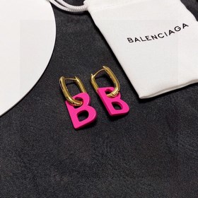 原單貨火龍果色  可兩戴 新品 巴黎世家 Balenciaga 新款耳釘 專櫃一