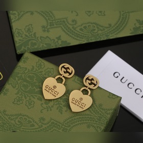 有種美叫GUCCI[強] 古馳 雙G心桃耳釘 專櫃材質 你最酷的選擇 我們采用德