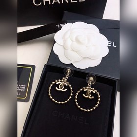 新款 Chanel 香奈兒耳環▲非常漂亮 專櫃一緻黃銅材質非常非常簡潔大方不失小