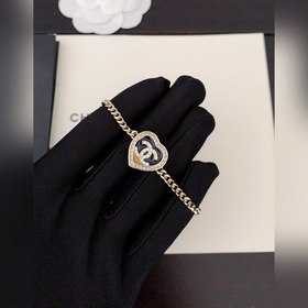 【chanel 最 雙色愛心手鍊】一緻ZP黃銅材質 0450170