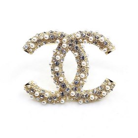 CHANEL 小香新款珍珠滿鑽雙C胸針,高端品質，專櫃同材質，真正黃銅，離子電鍍