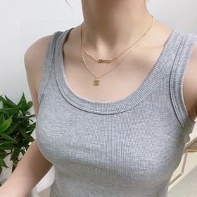 香奈兒Chanel雙C字母最新款時尚雙層項鍊 超個性，百搭款特别特别贊，整體細節