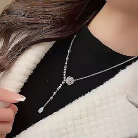 188065 chanel小香最新 山茶花不規則滿鑽項鍊 原版logo吊牌字印