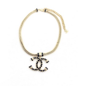 【chanel 最新款 黑皮大c項鍊 】一緻ZP黃銅材質