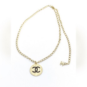 chanel 最新款 黑色雙c圓項鍊】一緻ZP黃銅材質