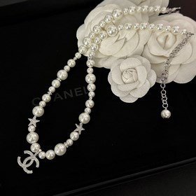 188060 CHANEL 2023高級新品 小香滿鑽雙C星星珍珠choker珍