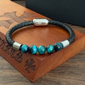 Chrome Hearts 克羅心複古 彩珠手鍊 皮繩手鍊～正品開模 潮流時尚必