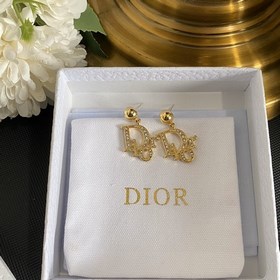 明星熱銷爆款 Dior 迪奧重磅款時尚晶鑽流蘇滿鑽logo字母耳釘耳環 明星同款