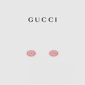 新款]GUCCI古馳互扣式雙G琺琅耳環