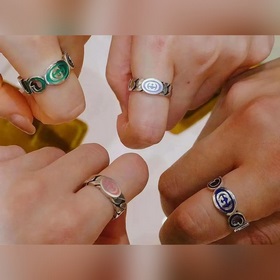 上新款Gucci古馳互扣式雙G琺琅戒指尺寸：12# 14# 16# 1